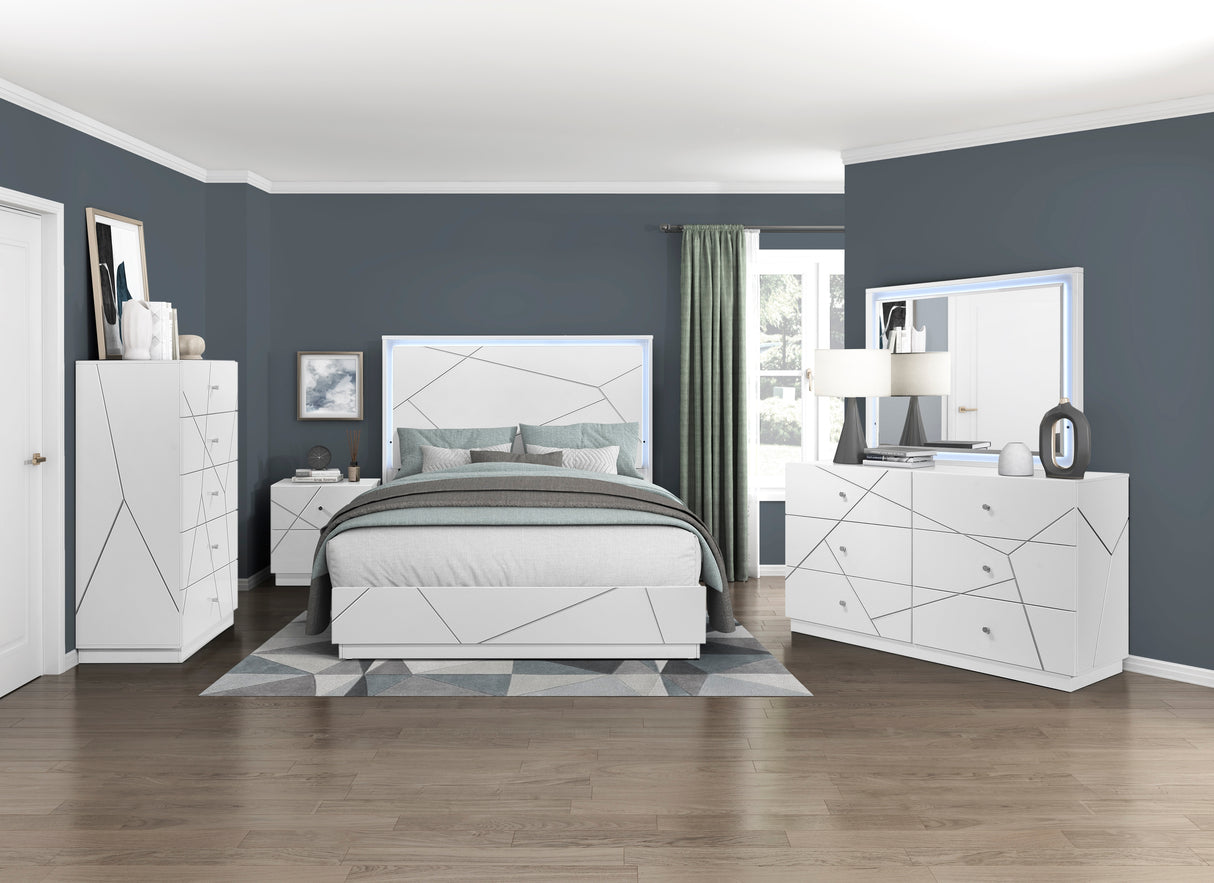 Orlo White Eastern King Bed from Homelegance - Luna Furniture