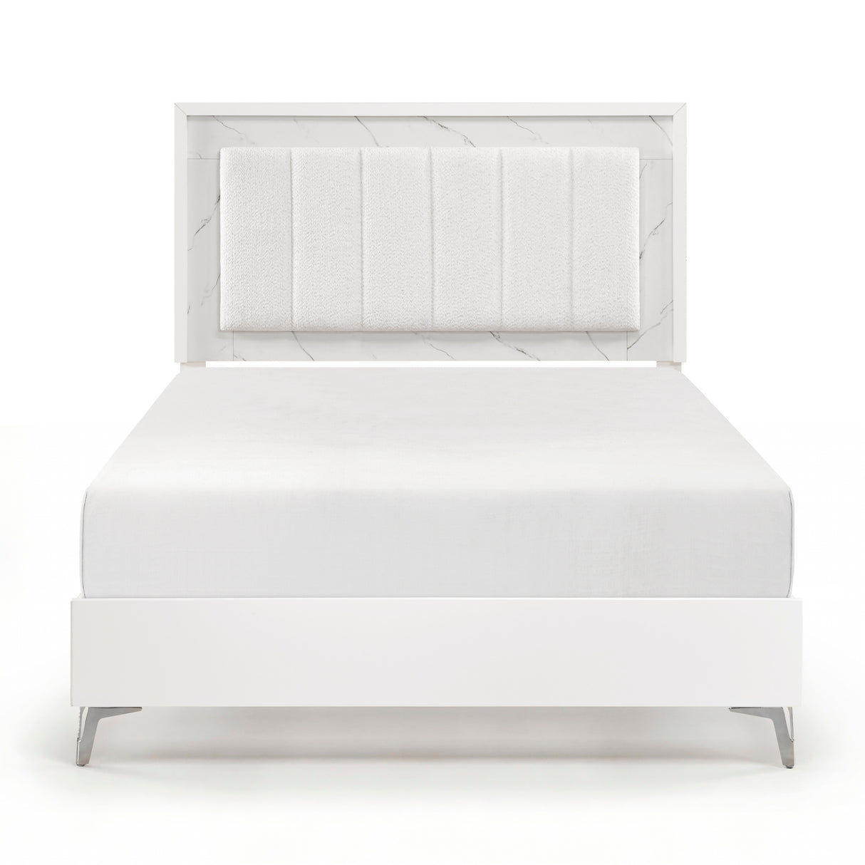 Ripple White Queen Led Panel Bed from Homelegance - Luna Furniture