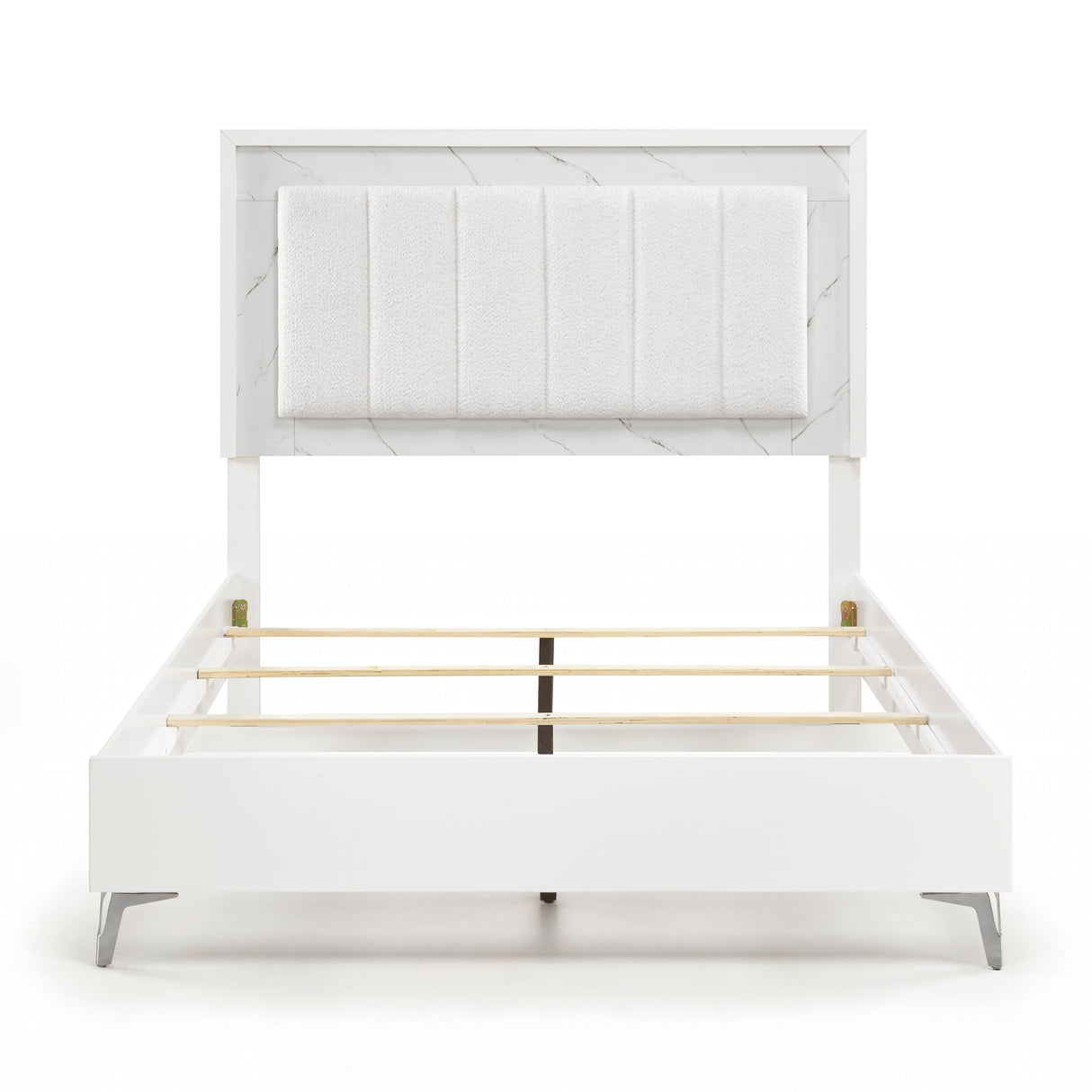 Ripple White Queen Led Panel Bed from Homelegance - Luna Furniture