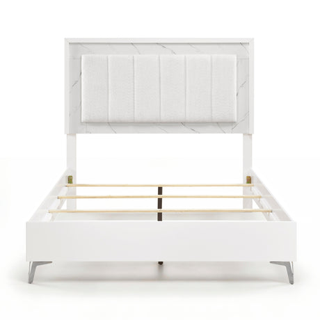 Ripple White Queen Led Panel Bed from Homelegance - Luna Furniture
