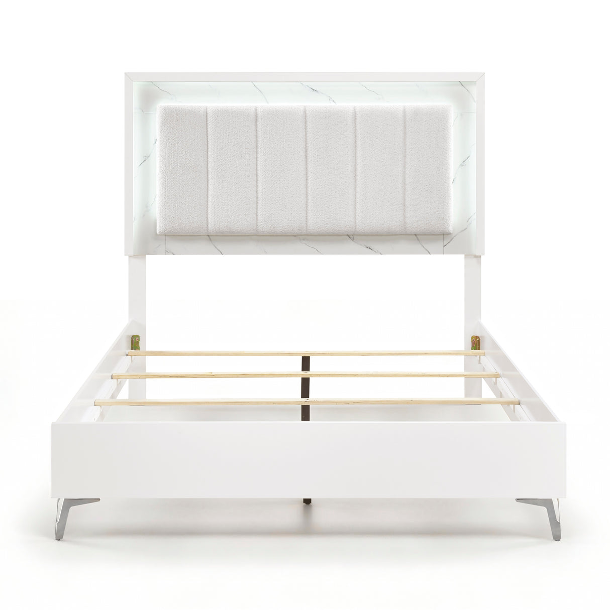 Ripple White Queen Led Panel Bed from Homelegance - Luna Furniture