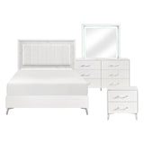 Ripple White 4pc Set (QB+NS+DR+MR) from Homelegance - Luna Furniture