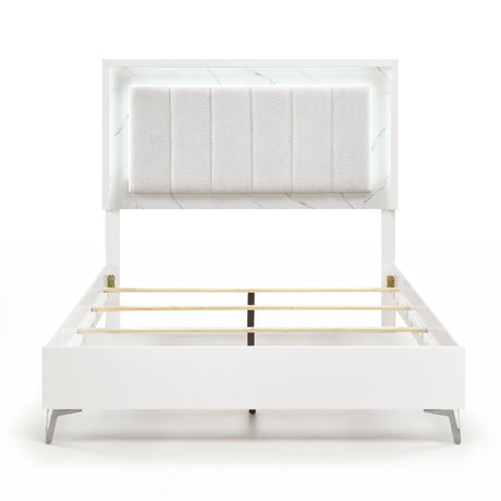 Ripple White 4pc Set (QB+NS+DR+MR) from Homelegance - Luna Furniture
