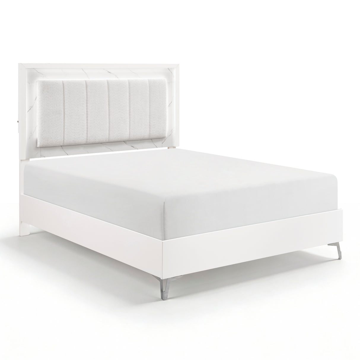 Ripple White 4pc Set (QB+NS+DR+MR) from Homelegance - Luna Furniture