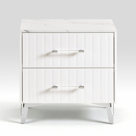 Ripple White 4pc Set (QB+NS+DR+MR) from Homelegance - Luna Furniture