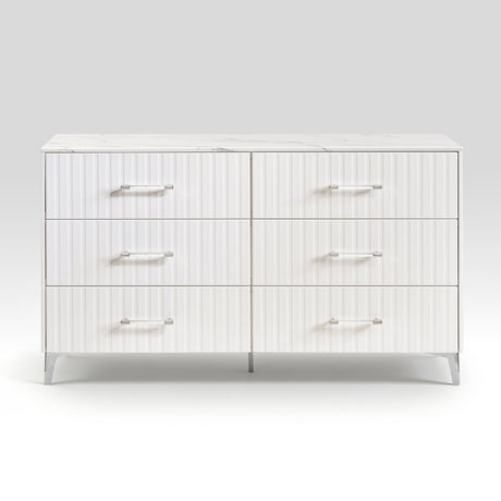 Ripple White 4pc Set (QB+NS+DR+MR) from Homelegance - Luna Furniture