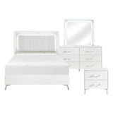 Ripple White 4pc Set (QB+NS+DR+MR) from Homelegance - Luna Furniture