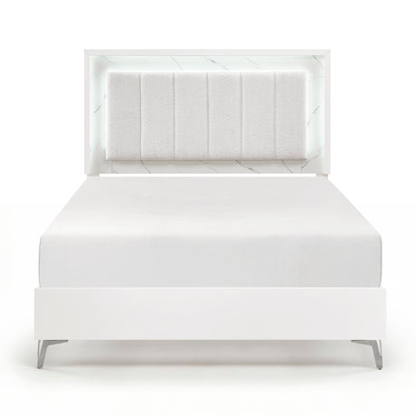 Ripple White 4pc Set (QB+NS+DR+MR) from Homelegance - Luna Furniture
