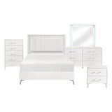 Ripple White 5pc Set (QB+NS+DR+MR+CH) from Homelegance - Luna Furniture