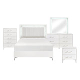 Ripple White 5pc Set (QB+NS+DR+MR+CH) from Homelegance - Luna Furniture