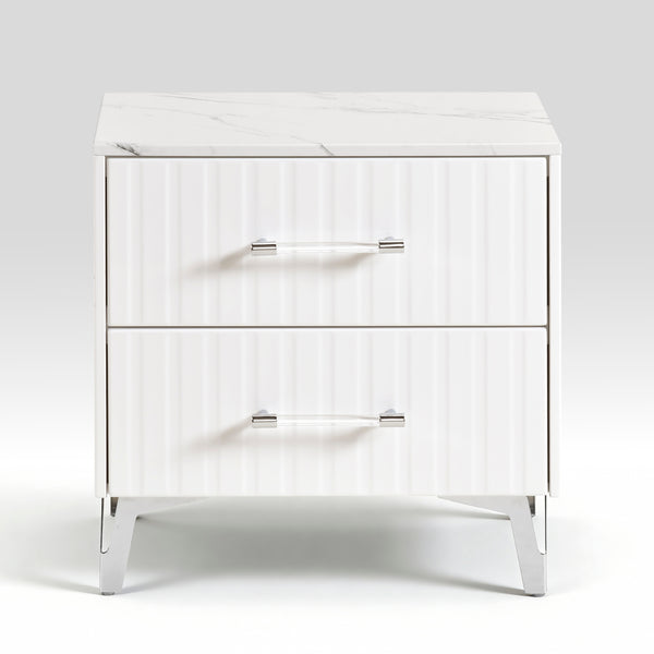 Ripple White Night Stand