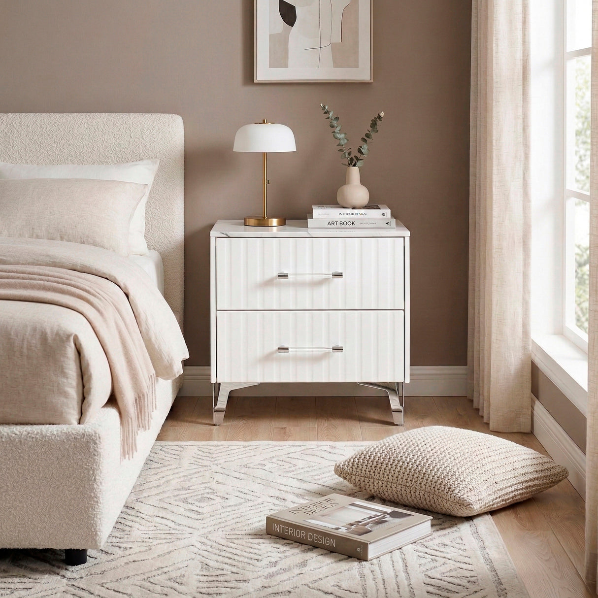 Ripple White 5pc Set (QB+NS+DR+MR+CH) from Homelegance - Luna Furniture