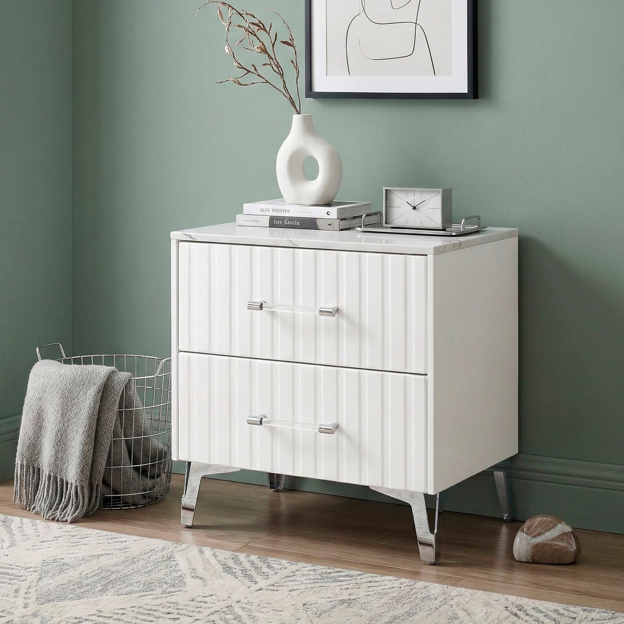 Ripple White 5pc Set (QB+NS+DR+MR+CH) from Homelegance - Luna Furniture