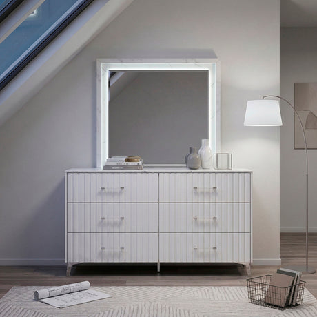 Ripple White Mirror from Homelegance - Luna Furniture