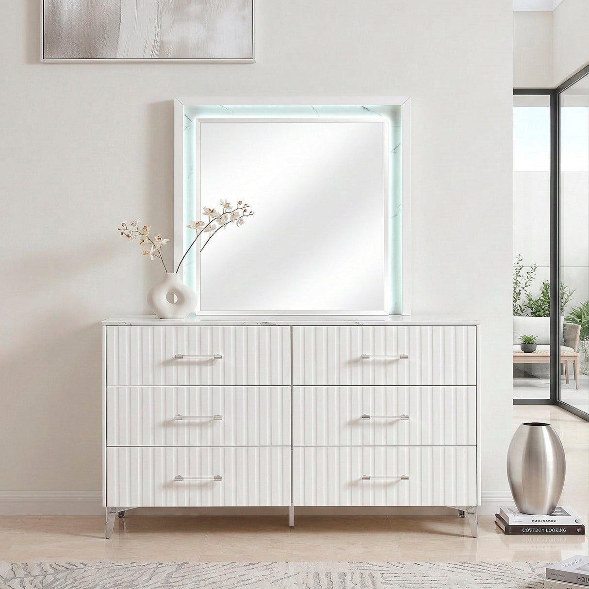 Ripple White Mirror from Homelegance - Luna Furniture