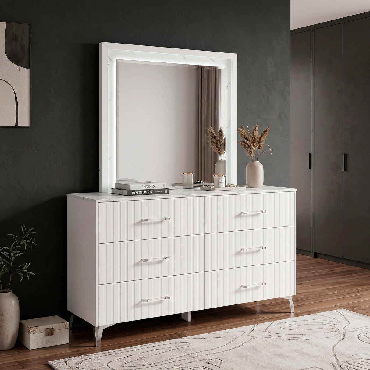 Ripple White Mirror from Homelegance - Luna Furniture