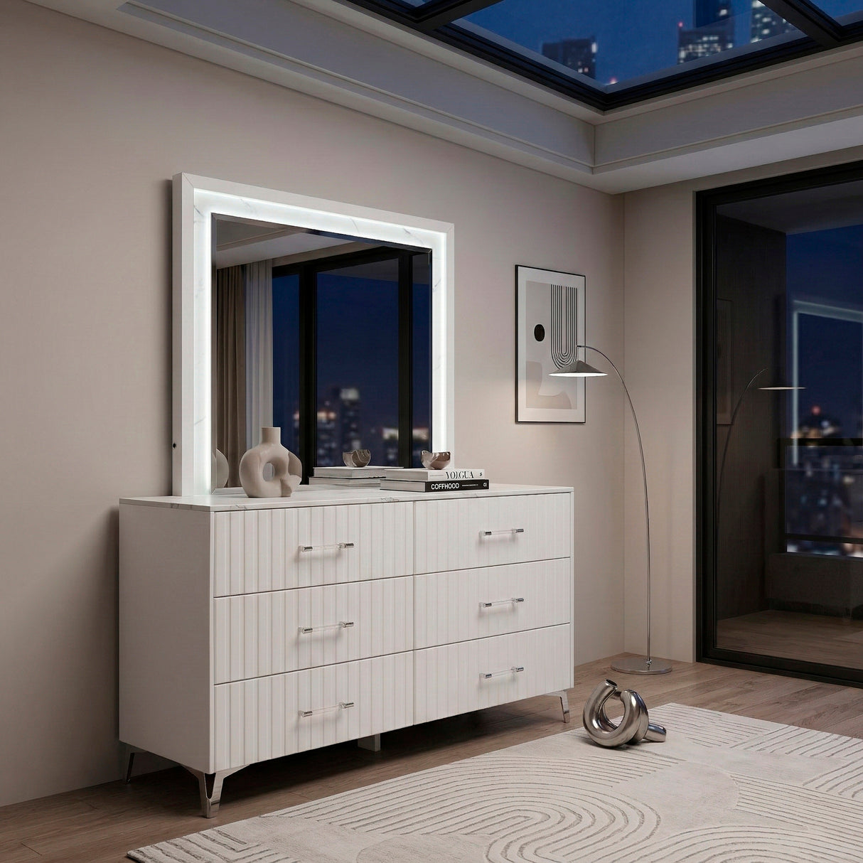 Ripple White Mirror from Homelegance - Luna Furniture