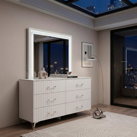 Ripple White Mirror from Homelegance - Luna Furniture