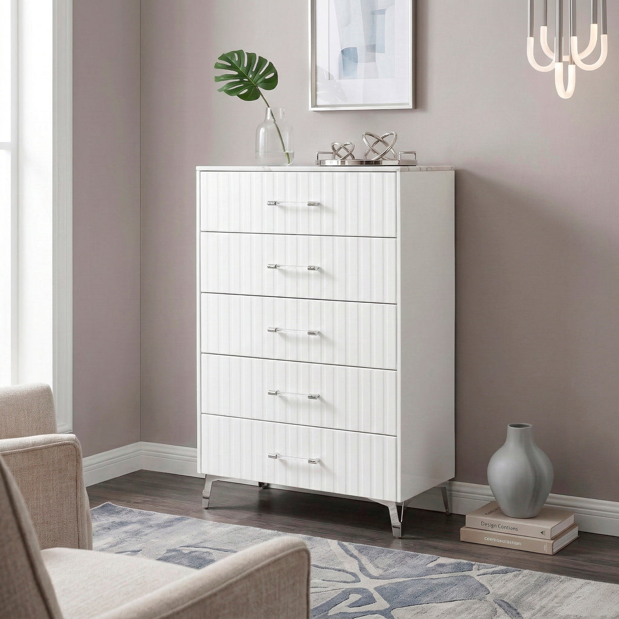 Ripple White Chest from Homelegance - Luna Furniture