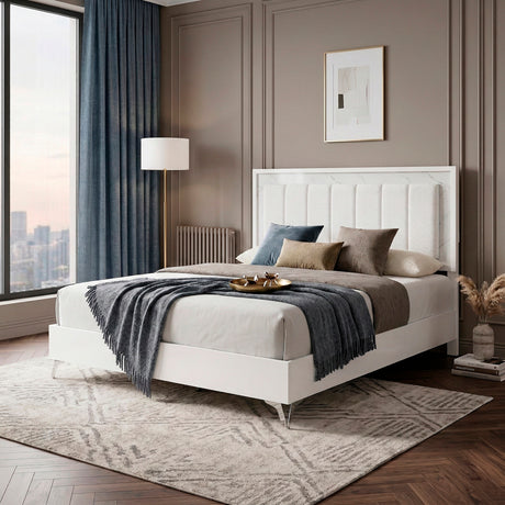 Luna Pearl White LED Queen Bed from Homelegance - Luna Furniture
