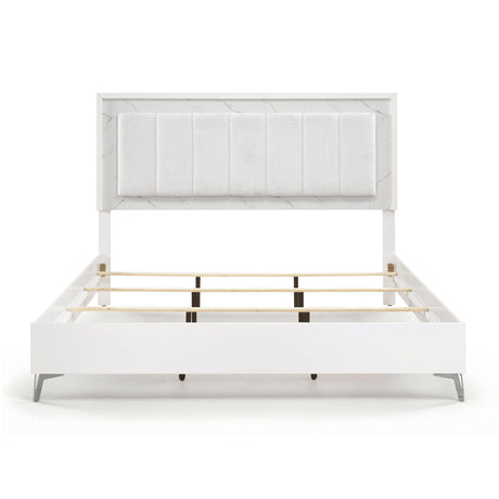 Ripple White California King Led Panel Bed from Homelegance - Luna Furniture