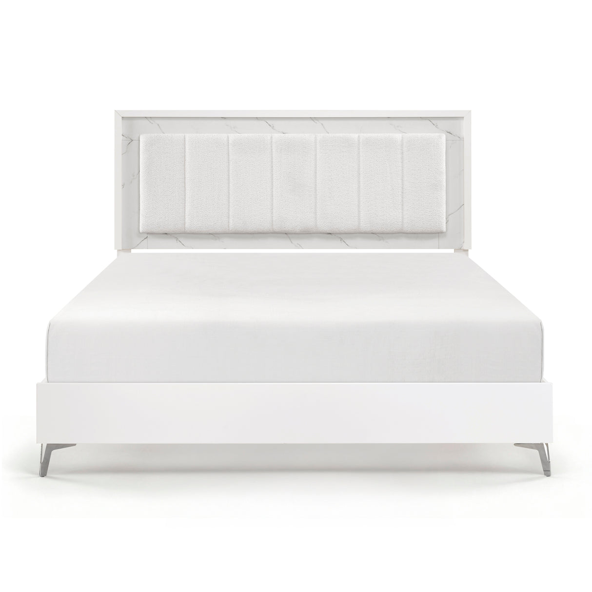 Ripple White California King Led Panel Bed from Homelegance - Luna Furniture