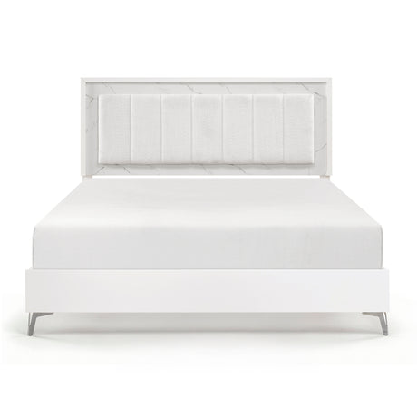 Ripple White California King Led Panel Bed from Homelegance - Luna Furniture