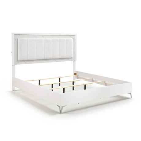 Ripple White California King Led Panel Bed from Homelegance - Luna Furniture