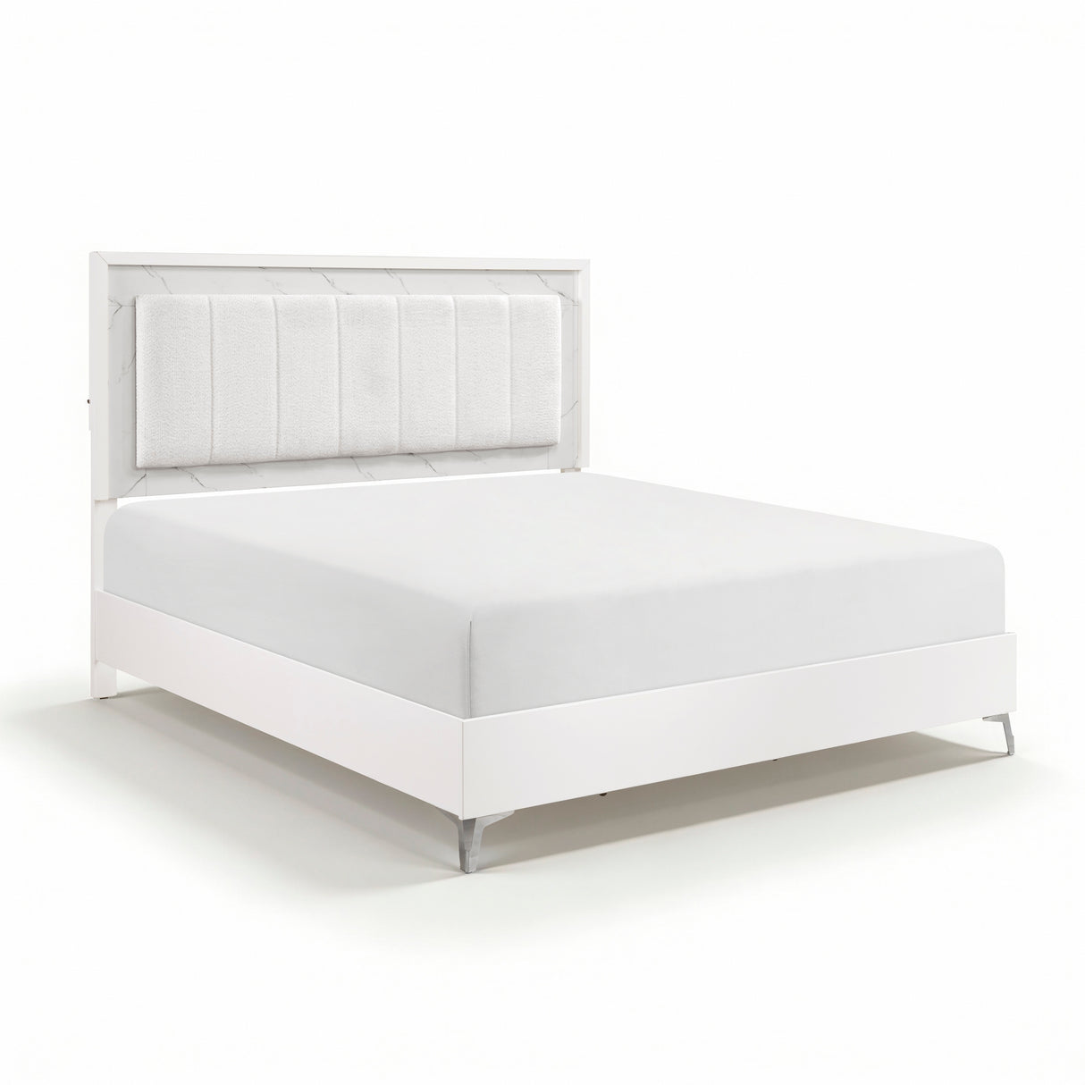 Ripple White California King Led Panel Bed from Homelegance - Luna Furniture