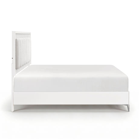 Ripple White California King Led Panel Bed from Homelegance - Luna Furniture