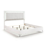 Ripple White Eastern King Led Panel Bed from Homelegance - Luna Furniture