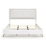 Ripple White Eastern King Led Panel Bed from Homelegance - Luna Furniture