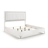 Ripple White Eastern King Led Panel Bed from Homelegance - Luna Furniture