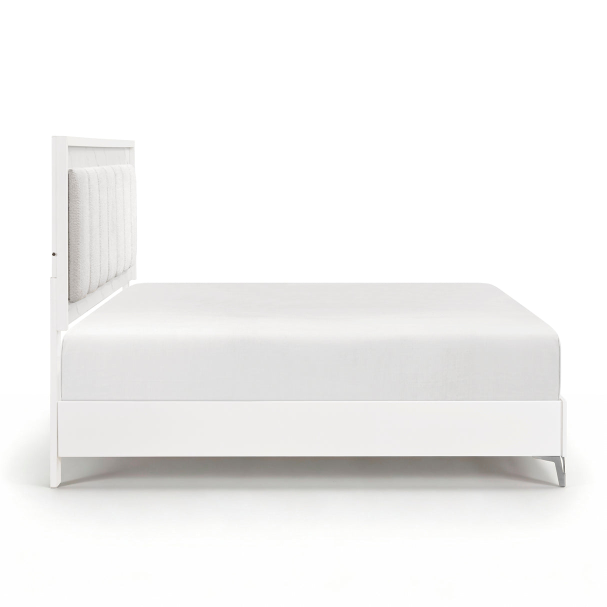 Ripple White Eastern King Led Panel Bed from Homelegance - Luna Furniture