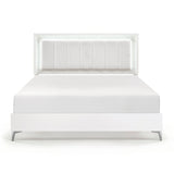 Ripple White Eastern King Led Panel Bed from Homelegance - Luna Furniture