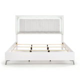 Ripple White Eastern King Led Panel Bed from Homelegance - Luna Furniture