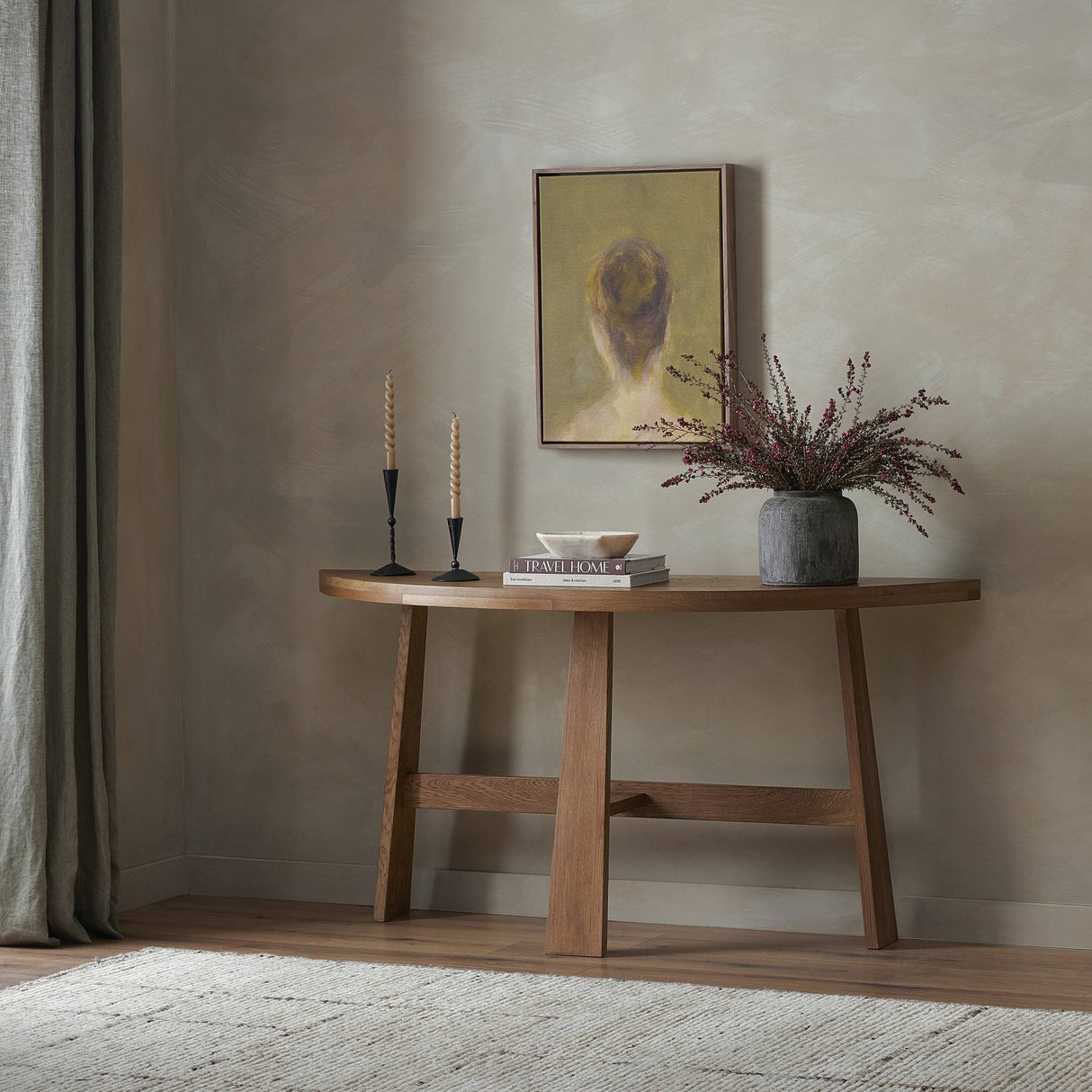 Fara Console Table in Light Brown Oak from Four Hands - Luna Furniture