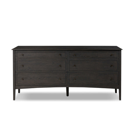 Maggie 6 Drawer Dresser in Smoked Black Oak Veneer from Four Hands - Luna Furniture