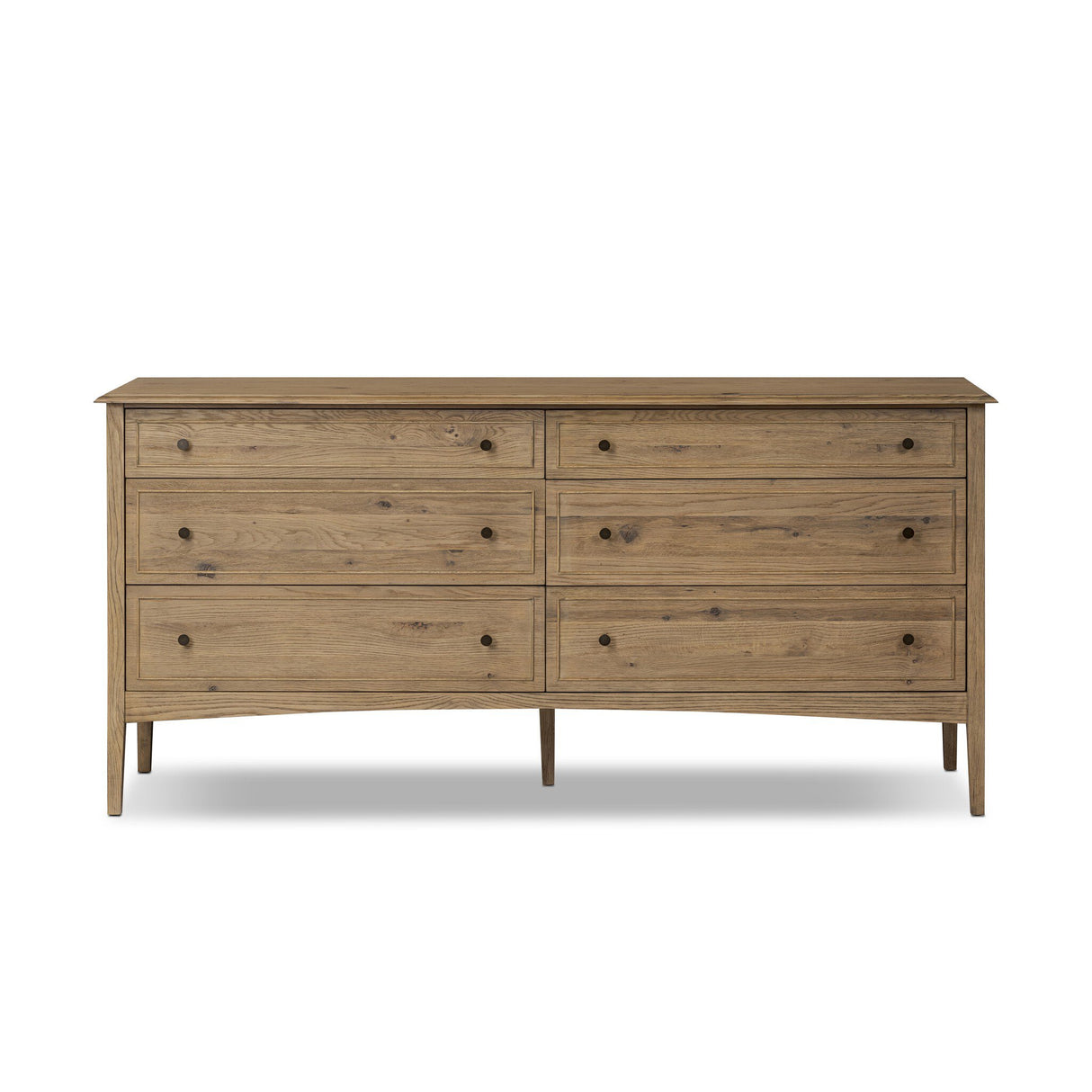 Maggie 6 Drawer Dresser in Aged Smoked Oak Resawn from Four Hands - Luna Furniture