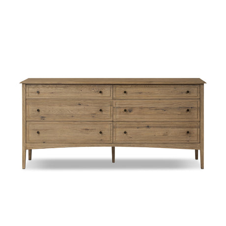 Maggie 6 Drawer Dresser in Aged Smoked Oak Resawn from Four Hands - Luna Furniture