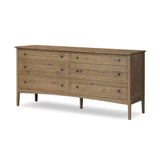 Maggie 6 Drawer Dresser in Aged Smoked Oak Resawn from Four Hands - Luna Furniture