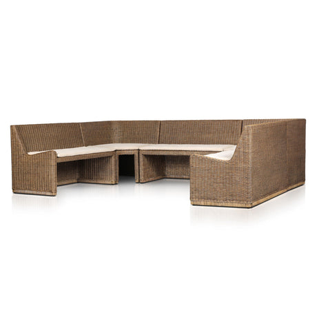 Senna Dining Banquette U-Shape in Broadway Dune from Four Hands - Luna Furniture