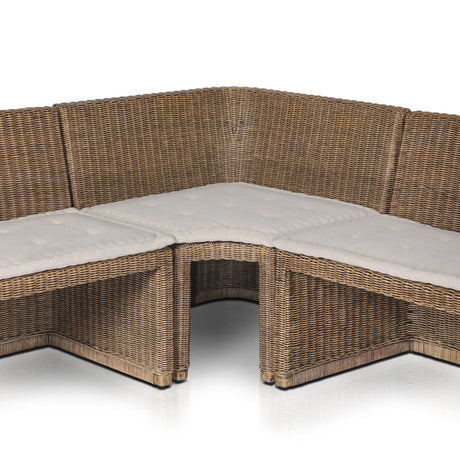 Senna Dining Banquette U-Shape in Broadway Dune from Four Hands - Luna Furniture