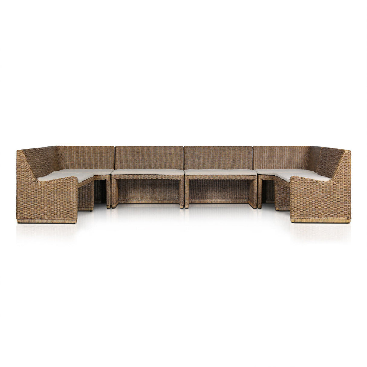 Senna Dining Banquette U-Shape in Broadway Dune from Four Hands - Luna Furniture