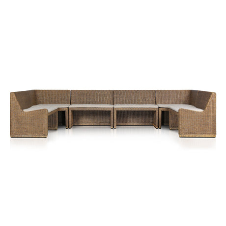 Senna Dining Banquette U-Shape in Broadway Dune from Four Hands - Luna Furniture