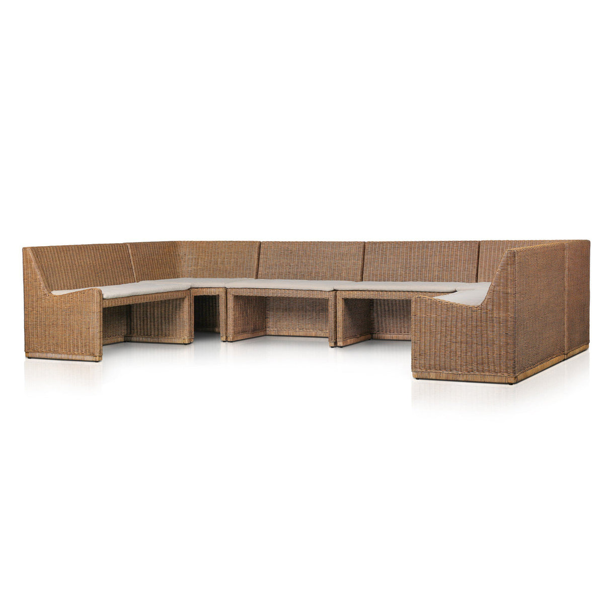 Senna Dining Banquette U-Shape in Broadway Dune from Four Hands - Luna Furniture