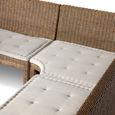 Senna Dining Banquette L-Shape in Broadway Dune from Four Hands - Luna Furniture