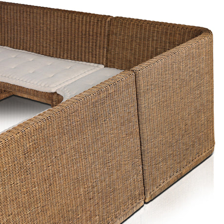 Senna Dining Banquette L-Shape in Broadway Dune from Four Hands - Luna Furniture