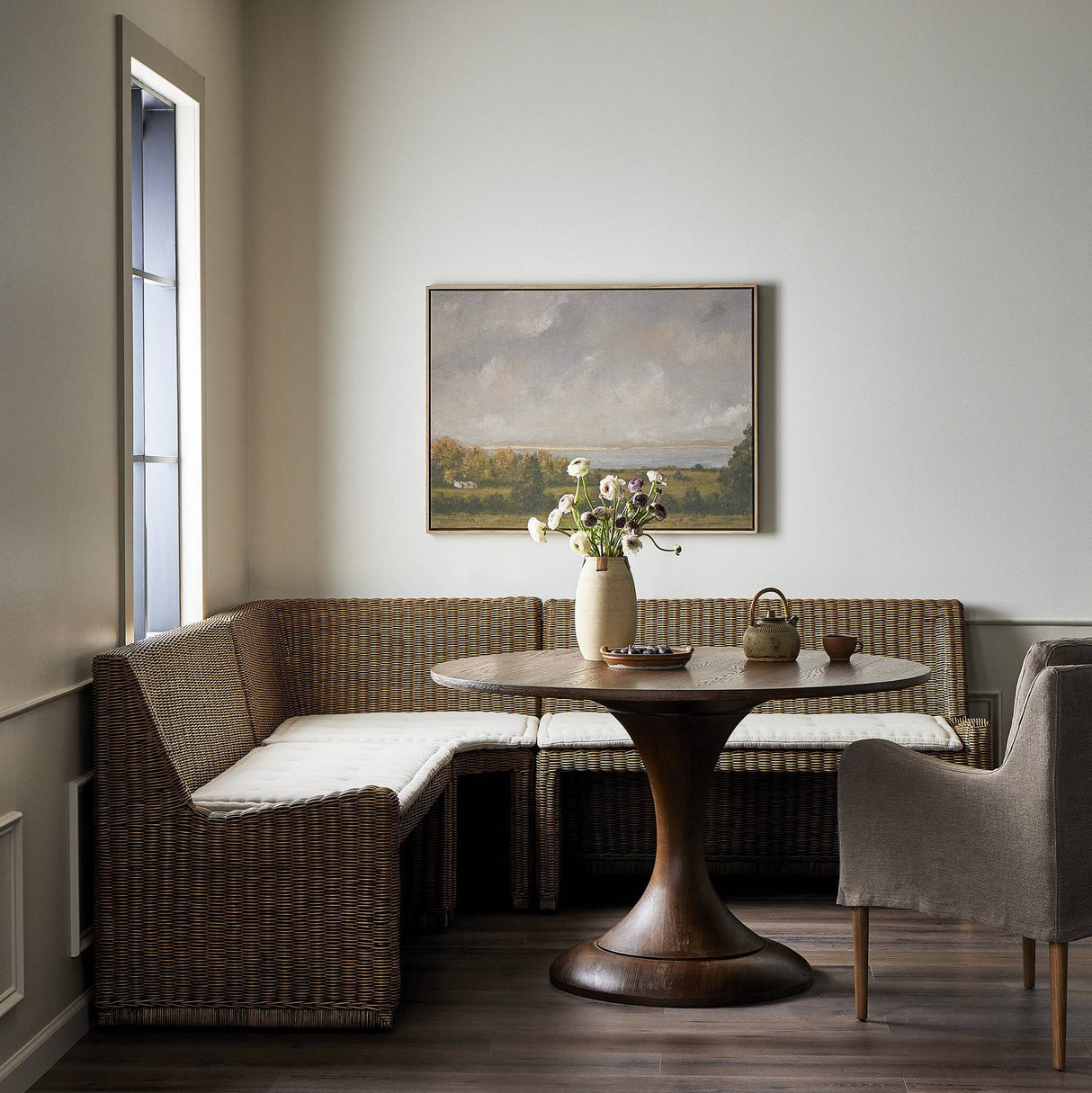 Senna Dining Banquette L-Shape in Broadway Dune from Four Hands - Luna Furniture