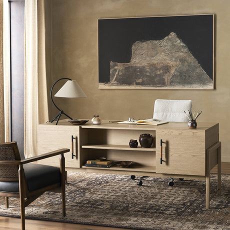 Rosedale Executive Desk in Yucca Oak Veneer from Four Hands - Luna Furniture
